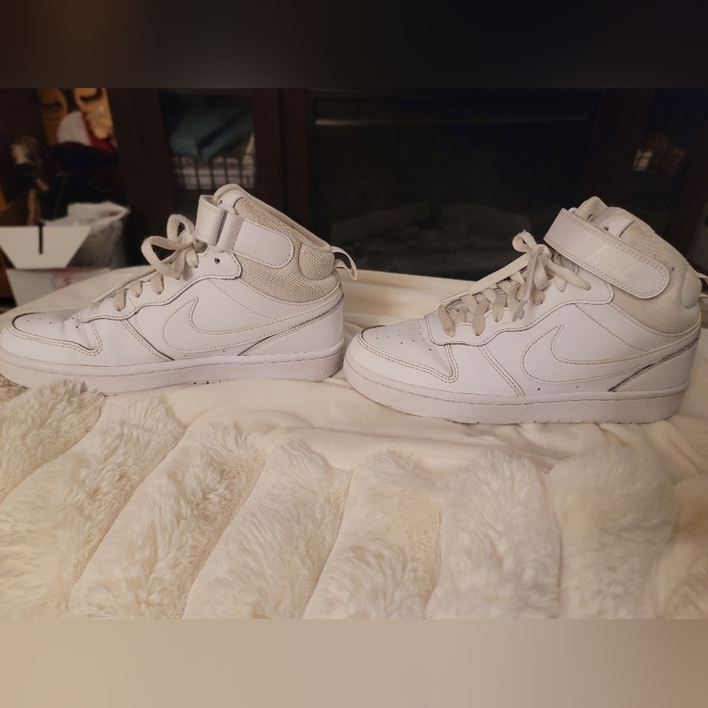 Nike‎ Court Borough Mid 2 White/White Sneakers Shoes CD7782-100 5Y - Picture 6 of 11